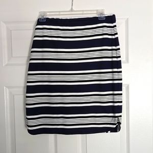 Max Studio- trendy and fun Navy and Black striped casual size medium skirt